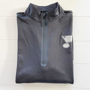 Fanatics NHL Authentic Pro St Louis Blues 1/4 Zip Pullover XL Gray Grey